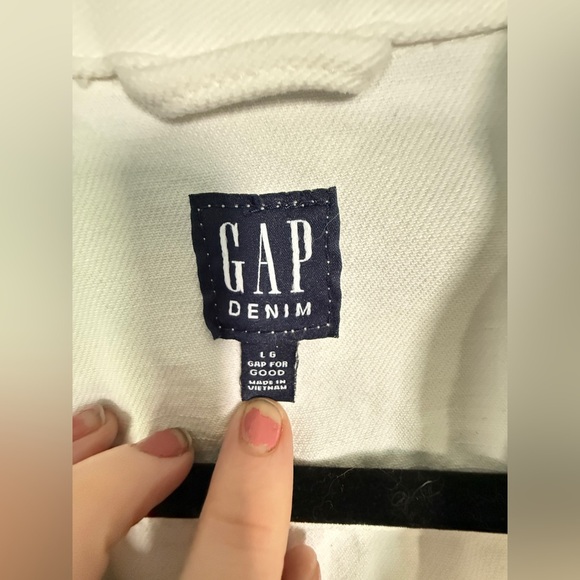 GAP White Denim Jean Jacket Cropped - Picture 4 of 4